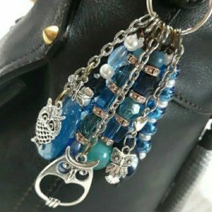 Owl hand crafted handbag charm purse charm